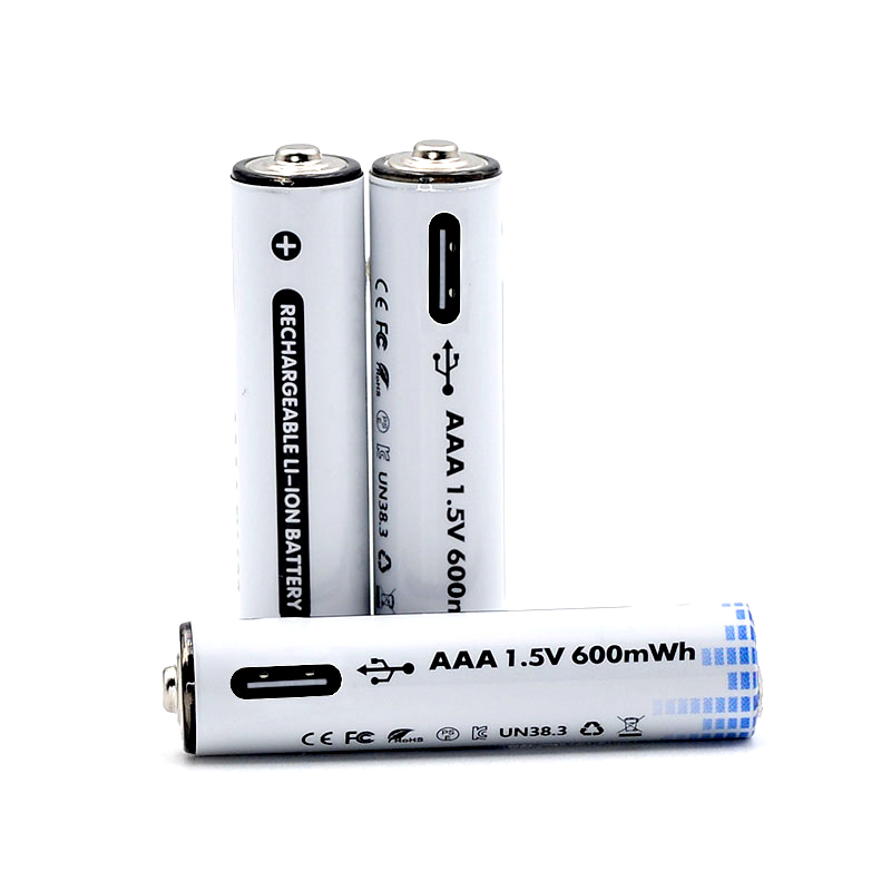 OEM ODM AAA 1.5V 600mwh Type-C Lithium Rechargeable Battery